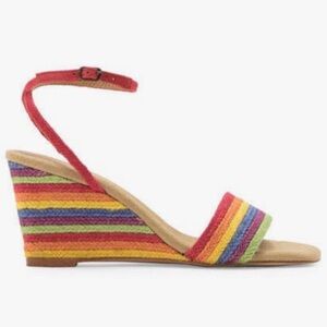 Jeffrey Campbell On-Board Rainbow Espadrille Wedge Sandal Sz 7.5 NWT